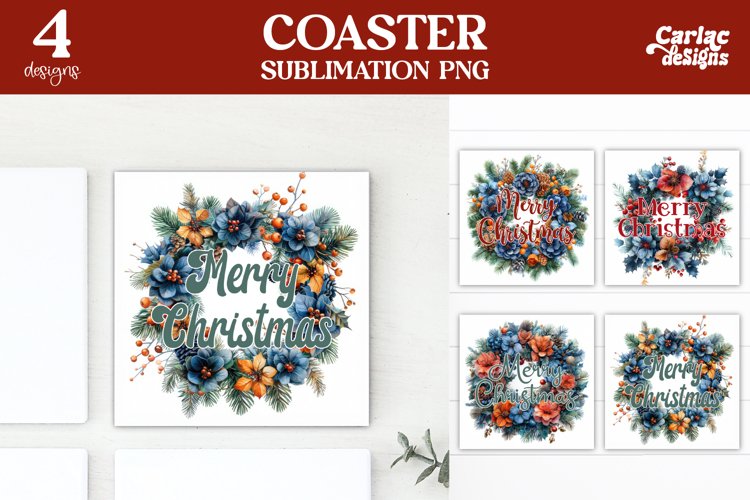 Christmas Coaster Sublimation, Cute Square Coaster
