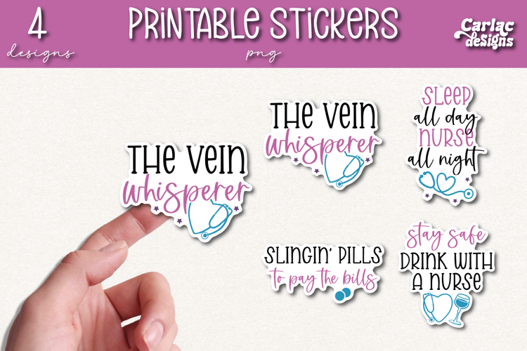 Nurse Printable Stickers, Funny Nursing Stickers