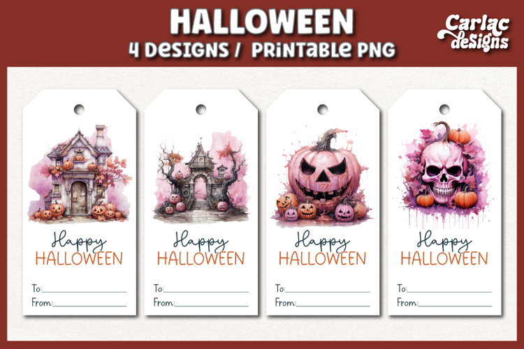 Halloween Gift Tags, Printable Tags PNG