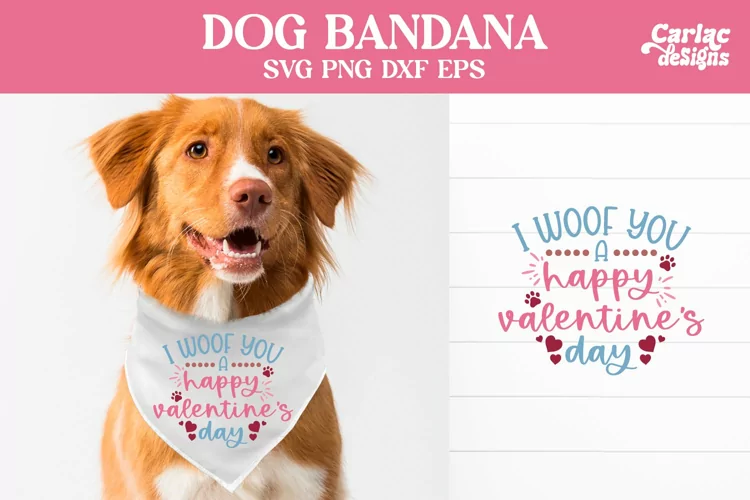 Happy Valentine's Day SVG, Valentines Dog Bandana SVG