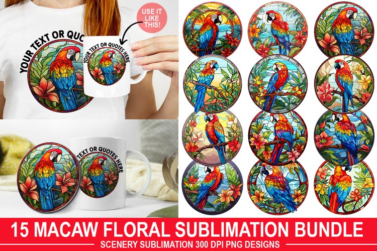 Macaw Floral Sublimation Bundle