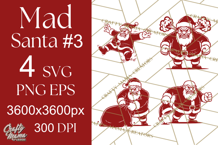 Mad Santa Svg | Funny Christmas Png | Digital Download