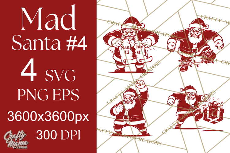 Mad Santa Svg | Funny Christmas Png | Digital Download