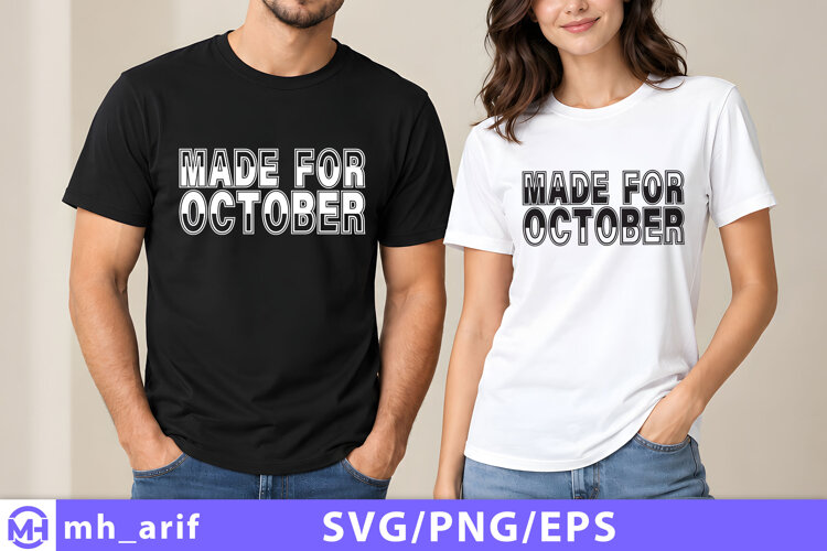 Made For October Halloween Fall Quote PNG T-shirt Design example image 1