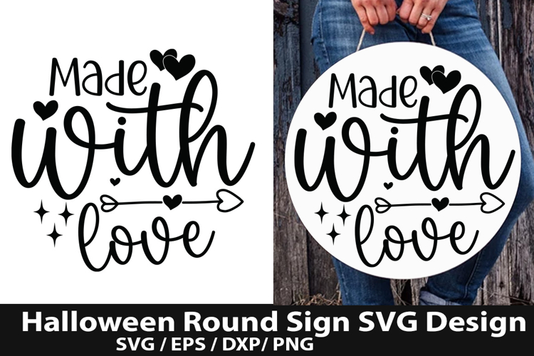 Made with love SVG - Halloween Round Sign