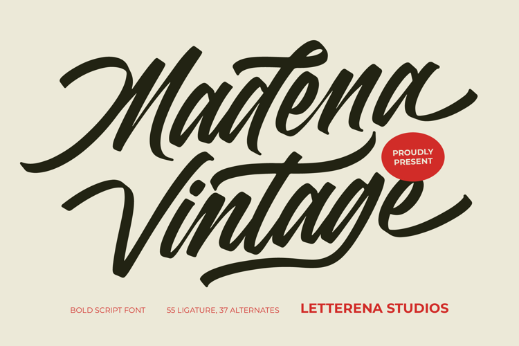 Madena Vintage Bold Script Font