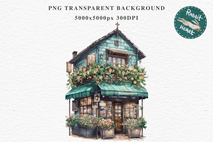 European Style Store Flowers Shop Cafe House Building France