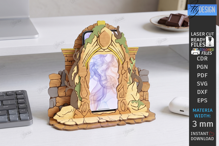 Magic Mirror Phone Stand Laser Cut | Desk Phone Holder | CNC