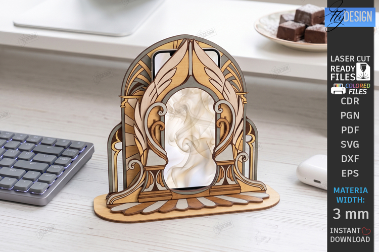 Magic Mirror Phone Stand Laser Cut | Desk Phone Holder | CNC