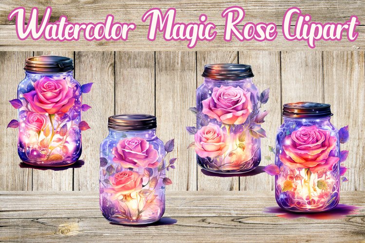 Watercolor Magic Rose Sublimation Clipart