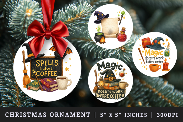 Magic School round ornaments sublimation design