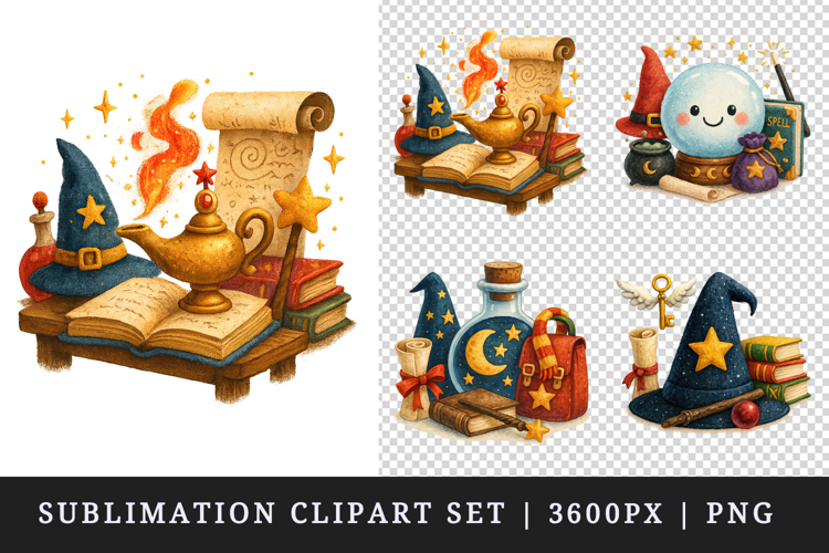 Magic School clipart printable sublimation design png