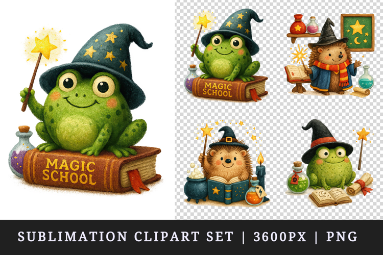 Magic School clipart printable sublimation design png