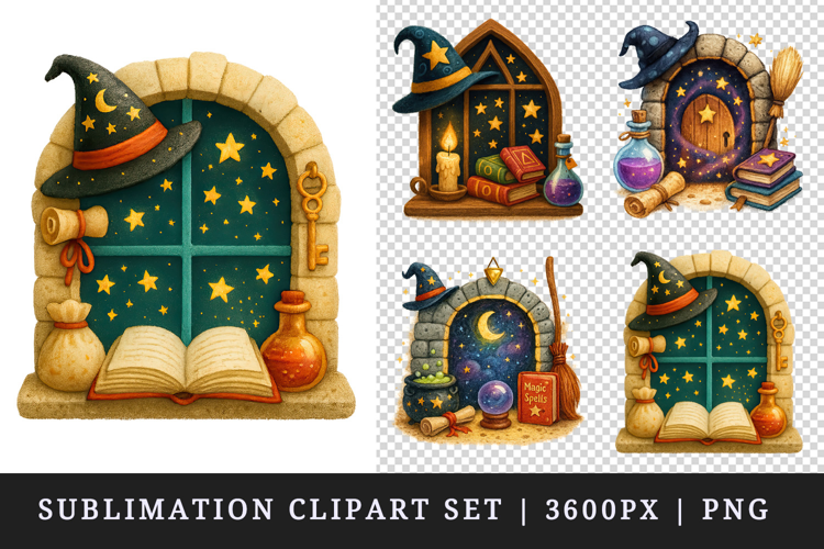 Magic School clipart printable sublimation design png