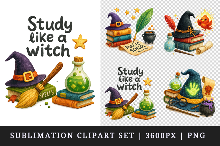 Magic School clipart printable sublimation design png