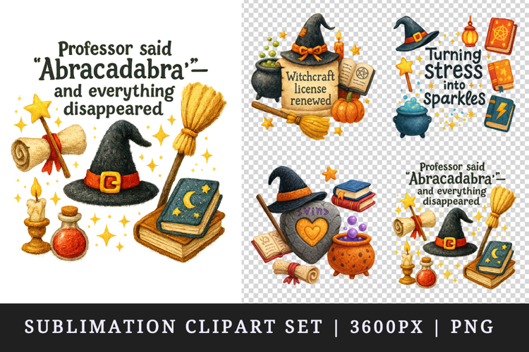Magic School clipart printable sublimation design png