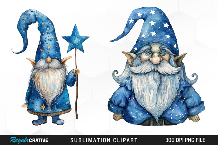 Magical Blue Gnome Sublimation PNG Clipart