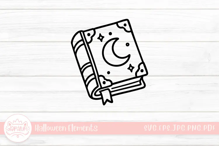 magical book doodle halloween element