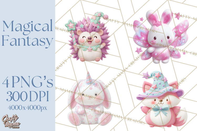 Magical Fantasy Animal Clipart PNG Cute Kawaii