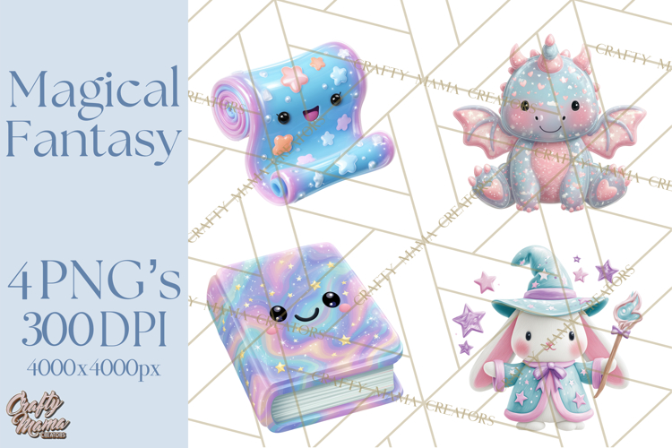 Magical Fantasy Animal Clipart PNG Cute Kawaii