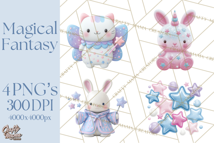 Magical Fantasy Animal Clipart PNG Cute Kawaii