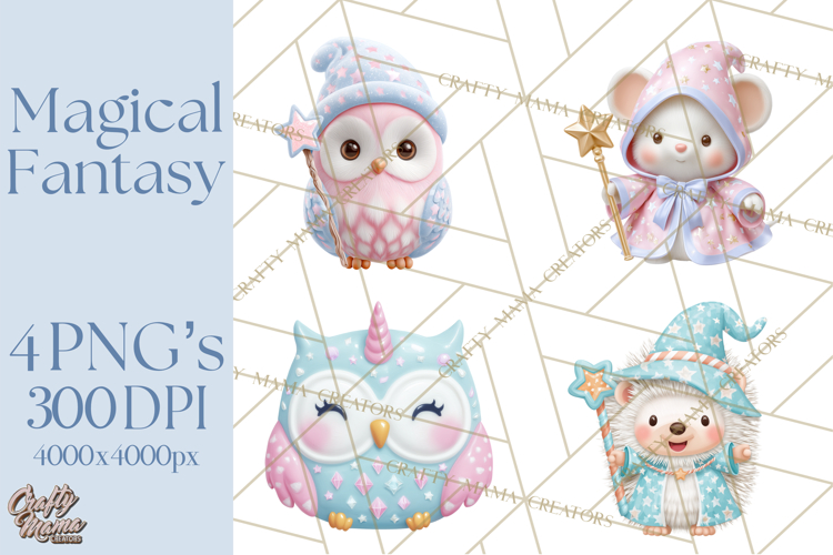 Magical Fantasy Animal Clipart PNG Cute Kawaii