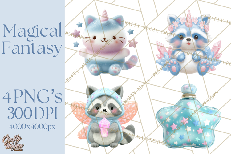 Magical Fantasy Animal Clipart PNG Cute Kawaii