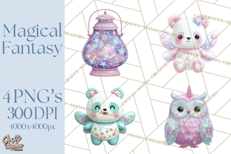 Magical Fantasy Animal Clipart PNG Cute Kawaii