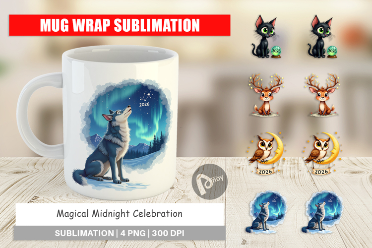 Magical Midnight Celebration Mug Wrap