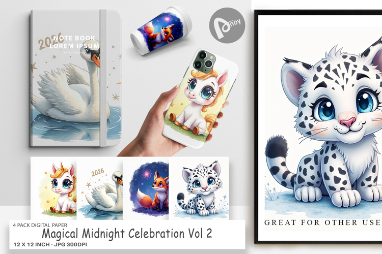 Magical Midnight Celebration Digital Paper