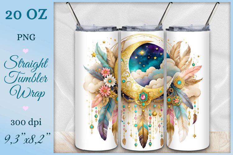 Transform your tumbler into a mystical wonderland with this enchanting sublimation design featuring a magical boho moon. Dive into a world of fantasy and inspiration with every sip. Let your imagination soar.