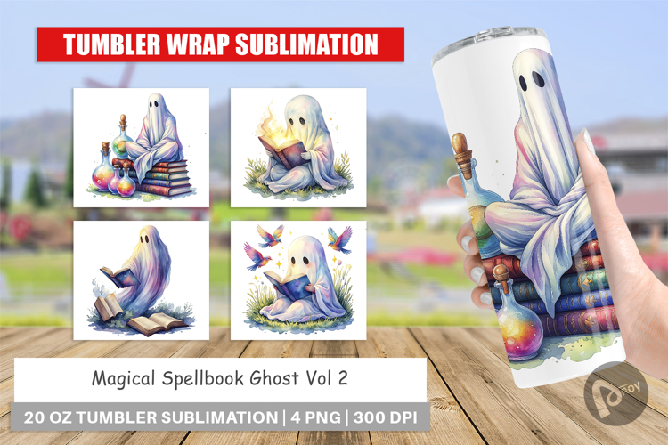 Magical Spellbook Ghost Tumbler