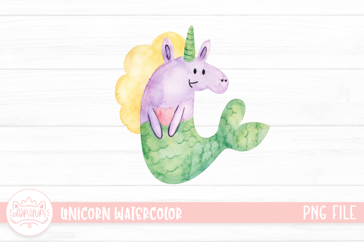Magical Unicorn Watercolor Illustration