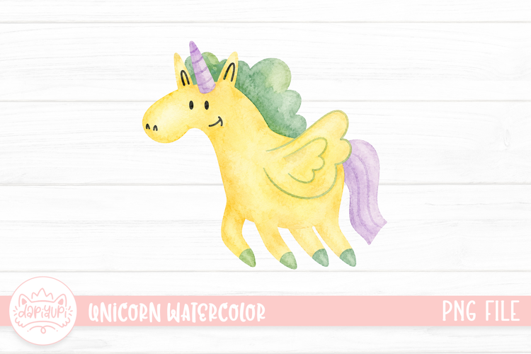 Magical Unicorn Watercolor Illustration