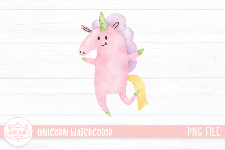 Magical Unicorn Watercolor Illustration example image 1