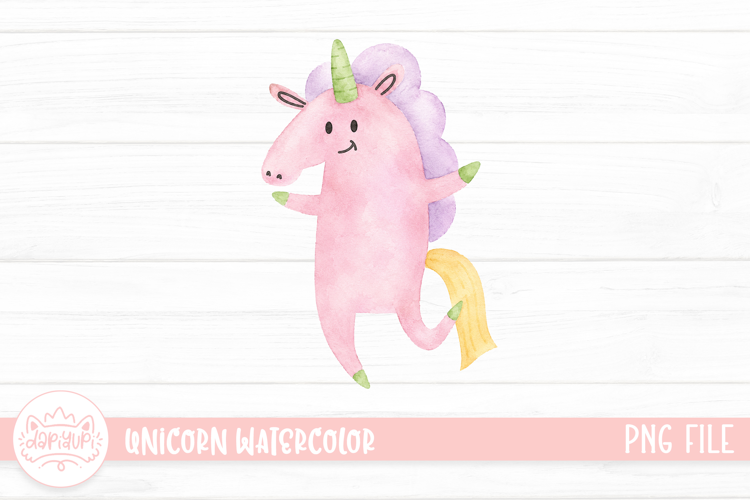 Magical Unicorn Watercolor Illustration