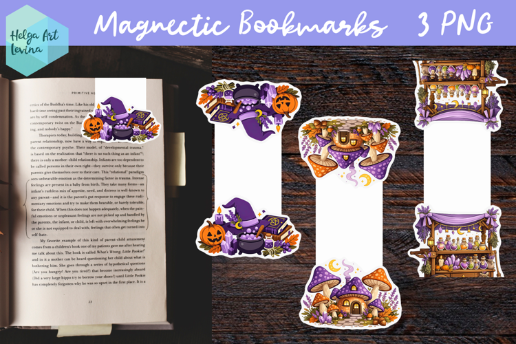 Cute Halloween, Magnetic Bookmark PNG