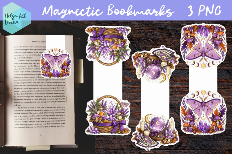 Cute Halloween, Magnetic Bookmark PNG example image 1
