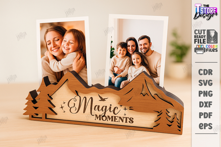 Magnet Photo Holder Laser Cut |Desk Photo Holder| Home Decor