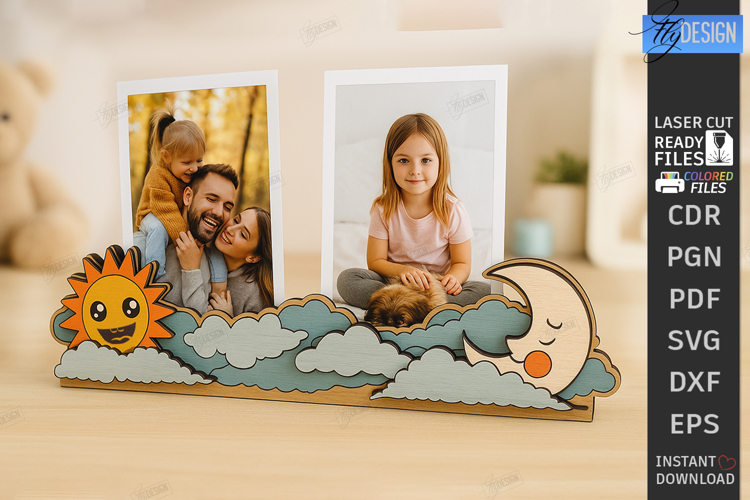 Magnet Photo Holder Laser Cut|Desk Photo Holder|Photo Stand