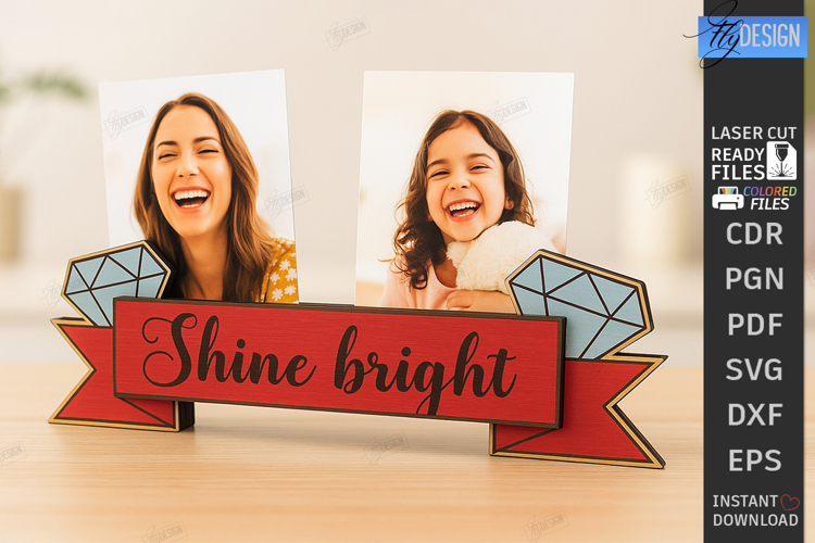 Magnet Photo Holder Laser Cut|Desk Photo Holder|Photo Stand