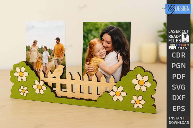 Magnet Photo Holder Laser Cut|Desk Photo Holder|Photo Stand