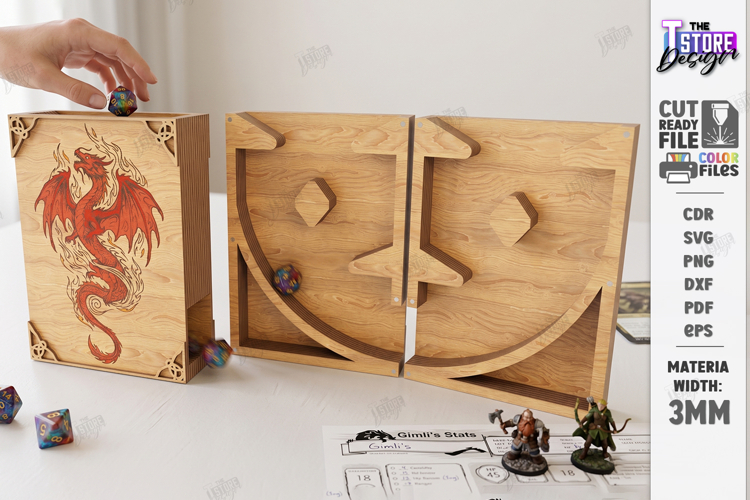 RPG Magnet Dice Tower Laser Cut | Dragon and Castle | Games