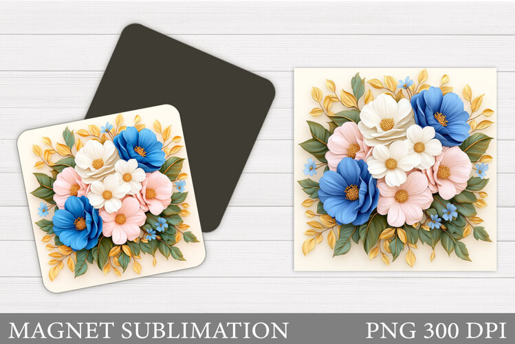 Flowers Magnet Design. Flowers Magnet Sublimation example image 1