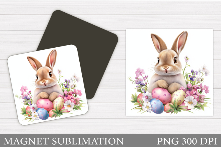 Easter Bunny Magnet Sublimation. Bunny Eggs Magnet Design