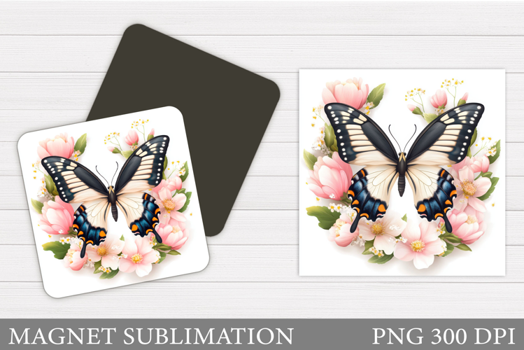 Butterfly Magnet Sublimation. Spring Magnet Design