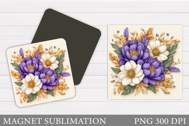 Flowers Magnet Design. Flowers Magnet Sublimation