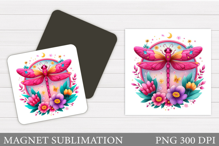 Dragonfly Magnet Design. Flowers Magnet Sublimation