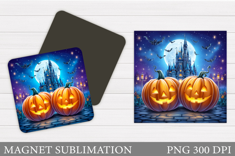 Scary Pumpkin Magnet Design. Halloween Magnet Sublimation