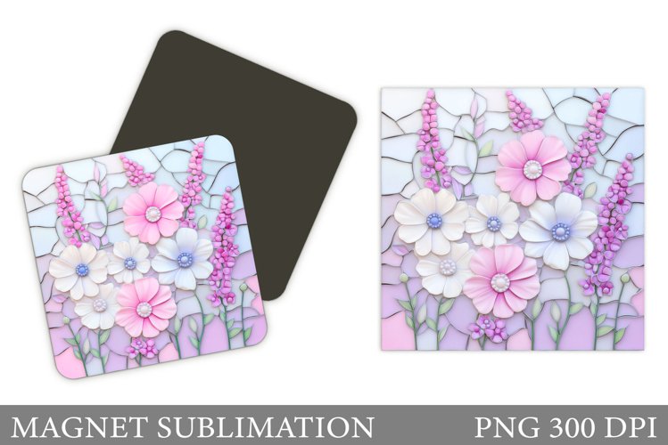 Wildflowers Magnet Design. Flowers Magnet Sublimation example image 1